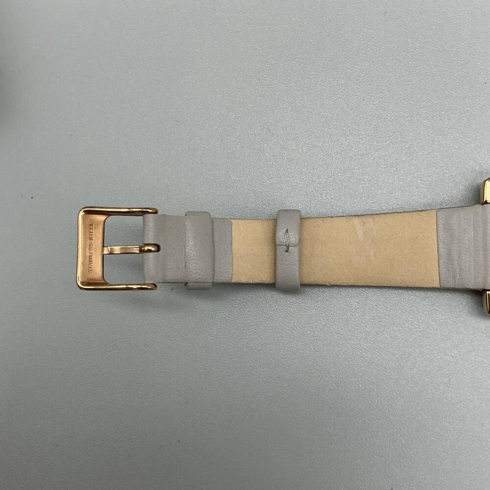Anne Klein AK/2708 Womens Watch 28mm Gray Dial Gold Tone Leather New Battery